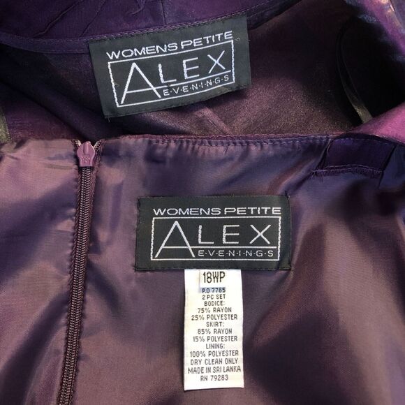 Alex Evenings Mother of Bride Jacket Dress Shift Lagenlook Purple Size 18WP - Picture 4 of 9